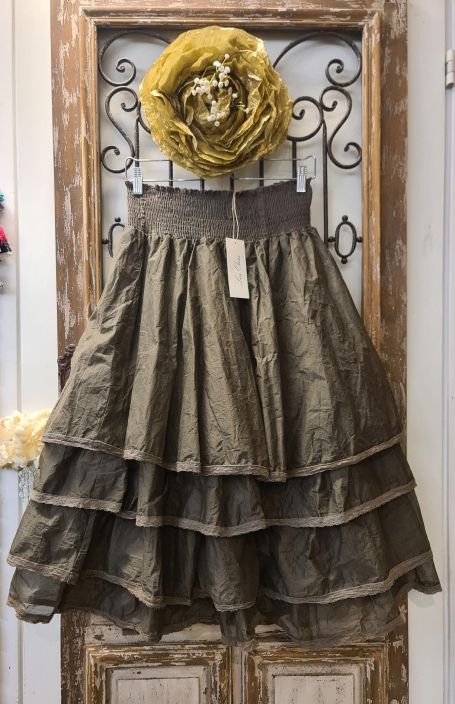 Les Ours organza hame Madeleine tumma vihrea ihana malli kerrospukeutumiseen Romanttinen ja suloinen puuvilla organza hame