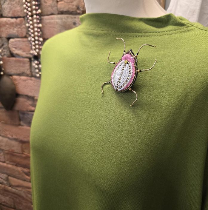 Erfurt koriste ötökkä hakaneulalla, käsityötä Vaaleanpunainen kuoriainen tuotekuva 4