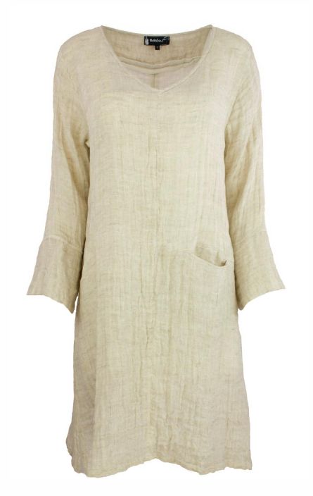 Boheme mekko B13202 Luonnon beige ihana bubble pellava tuotekuva 1