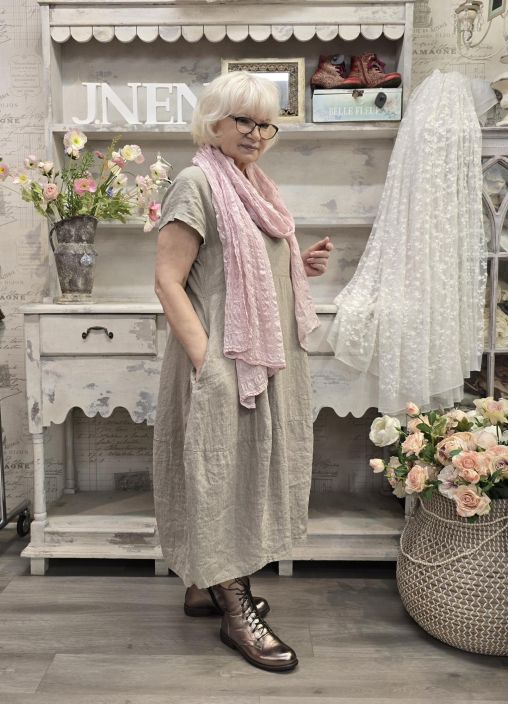 THING pellavamekko 7238 Natural tulppaanihelma pitkä tuotekuva 3