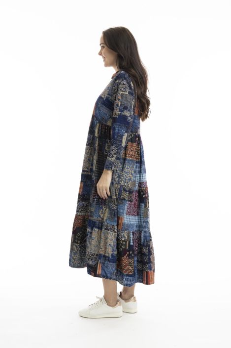 Orientique maxi mekko 30130 California Dreaming print  upea vakosametti kuosilla tuotekuva 3