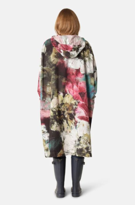 Ilse Jacobsen Sadetakki/poncho RAIN221SSP Upea artistinen kukkakuosi tuotekuva 1