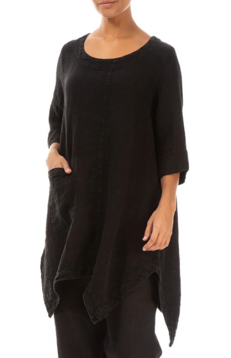 Grizas klassikko (pellava) tunika 5134 Musta upea jokaisen vaatekaapin kulmakivi tuotekuva 3 Grizas klassikko (pellava) tunika 5134 Musta upea jokaisen vaatekaapin kulmakivi tuotekuva 3