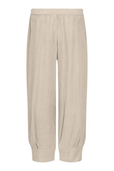 NOEN pellavahousut 81417 Hiekka beige kauniit leveät lahkeet ja joustava vyötärö tuotekuva 2 NOEN pellavahousut 81417 Hiekka beige kauniit leveät lahkeet ja joustava vyötärö tuotekuva 2