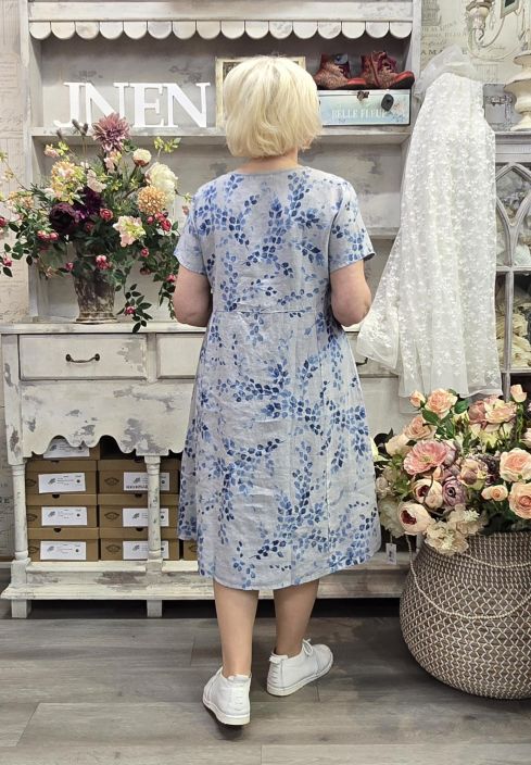 Blueberry mekko 9727 Silver harmaa kaunis sininen lehtikuosi tuotekuva 4