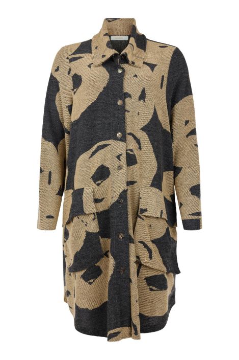 NOEN neulejakku 87045 kaunis beige / harmaa uniikki malli tuotekuva 2