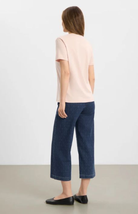 Laurie housut Donna Loose Cropped Blue sashiko siniset farkut kivalla kuosilla tuotekuva 2