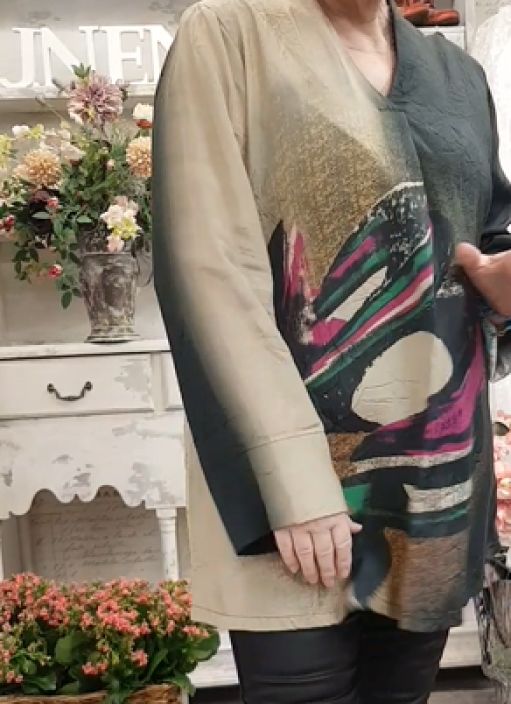 NOEN paita 83700 mukava viskoosi ja abstrakti kuosi tuotekuva 6