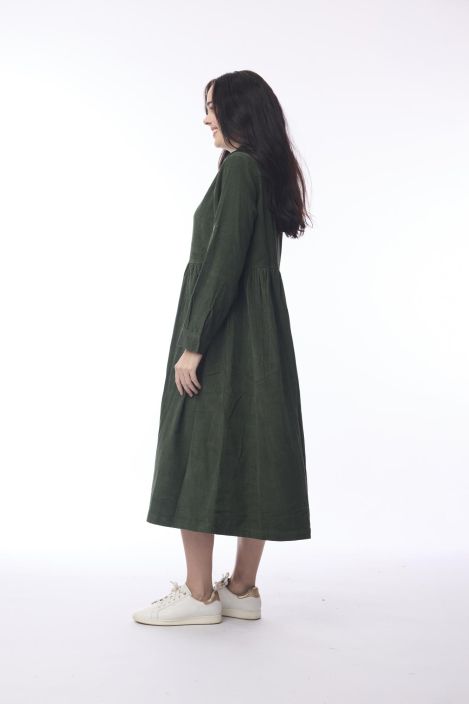 Orientique klassikko vakosametti mekko 21484 Military vihreä todella miellyttävä tuotekuva 2