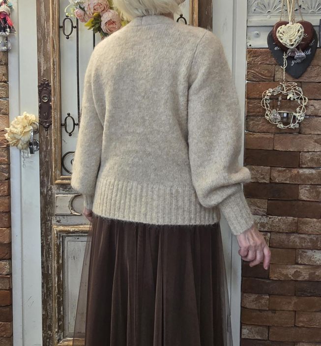 NOEN upea neulejakku 87207 Beige suloisilla ötökkä koristeilla tuotekuva 4