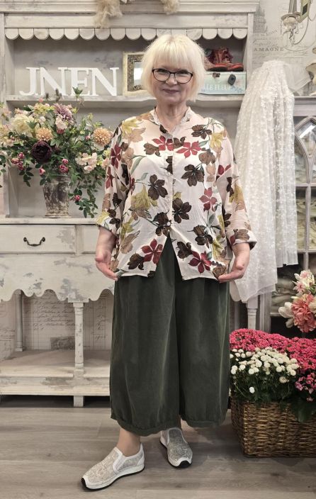 Marta du Château paita kauluksella 558920 beige kukkakuosi tuotekuva 2