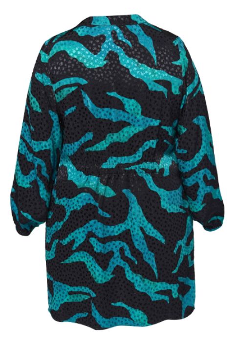 Pont Neuf tunika Vibe Petrol Blue ihana sinisen sävyinen kuosi ja päälle ommeltu kiiltävät &quot;kukat&quot; tuotekuva 4