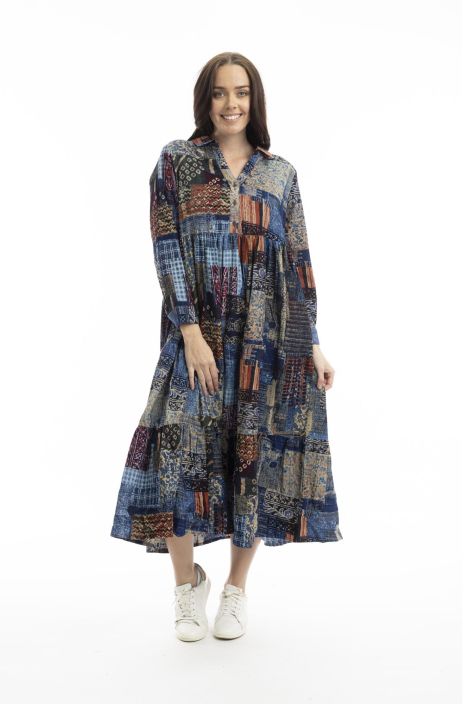 Orientique maxi mekko 30130 California Dreaming print  upea vakosametti kuosilla tuotekuva 2