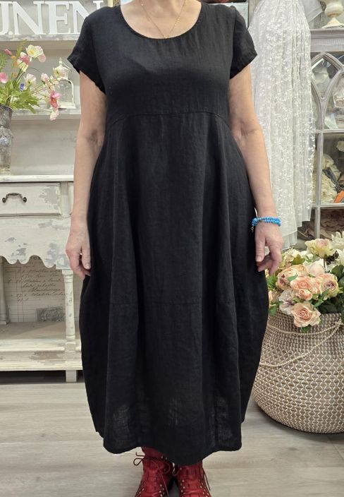 THING pellavamekko 7238 Musta tulppaanihelma pitkä tuotekuva 5