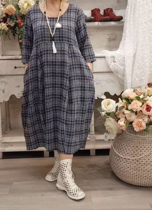 THING mekko 7195 Navy tummansininen kaunis ajaton ruutukuosi tuotekuva 3