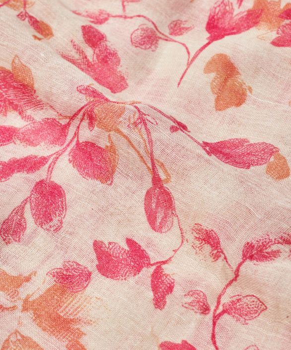 MASAI huivi Avenelle Carmine Ihanat sävyt kukkakuosissa pellava/puuvilla tuotekuva 3