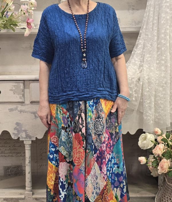 Grizas paita 52730 Sininen tyylikäs takaa pidempi malli pehmeästä silkki/pellavasta tuotekuva 2 Grizas paita 52730 Sininen tyylikäs takaa pidempi malli pehmeästä silkki/pellavasta tuotekuva 2