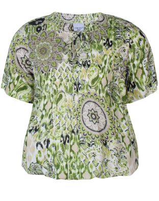 ZHENZI Zhenzi paita Lyne Palm Leaf vihreä kuosi