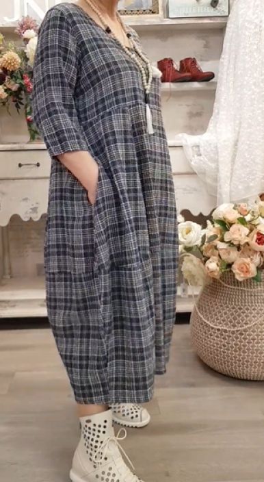 THING mekko 7195 Navy tummansininen kaunis ajaton ruutukuosi tuotekuva 4