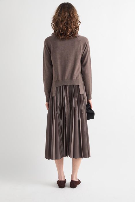 Meimeij kaksiosainen asu (Mekko + neule) M6IZ99 Maglia Ruskea tuotekuva 1