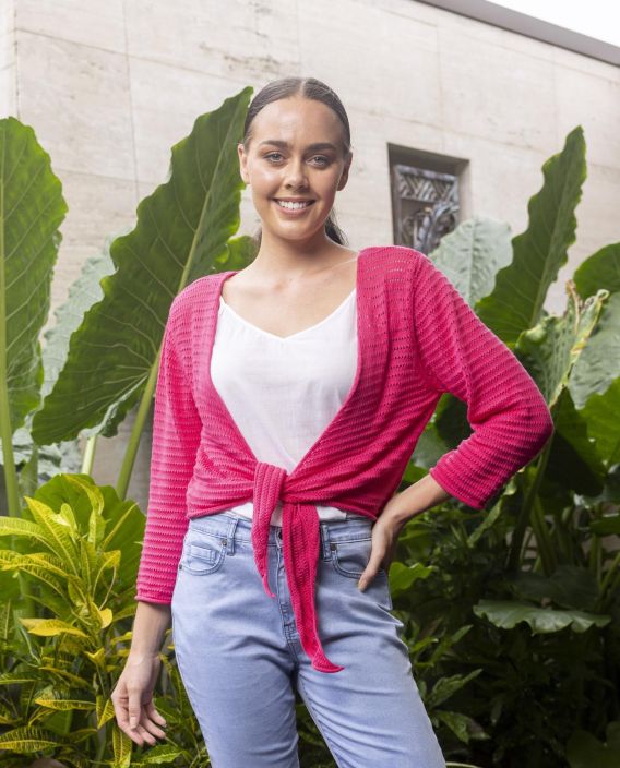 Orientique boleroneulejakku 1315 Pinkki klassikko neule jonka voit heittää jokaisen asun päälle tuotekuva 1