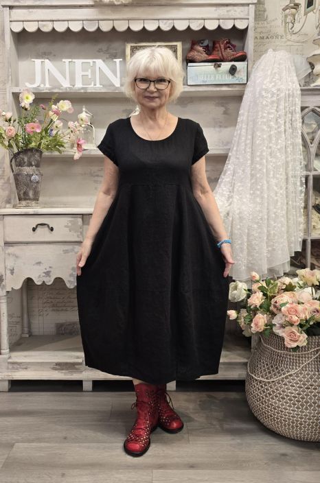 THING pellavamekko 7238 Musta tulppaanihelma pitkä tuotekuva 2