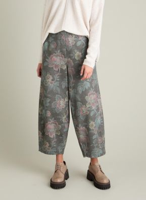 Sahara leveät farkkuhousut MTP7023 Damask Denim upea kukkakuosi