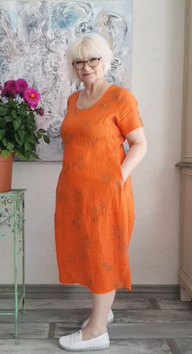 Blueberry mekko 9771 Orange ihana oranssi pellava tuotekuva 1
