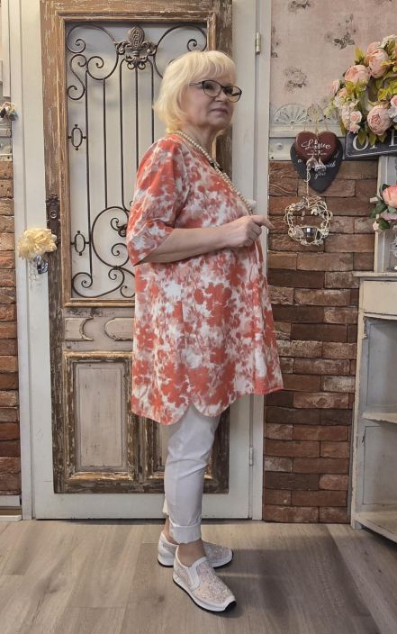 THING tunika 7213 Faded rose / koralli kaunis  hento kukkakuosi tuotekuva 4