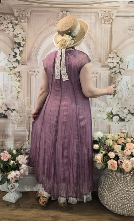 Grizas silkkimekko 91785 Puna-purppura (602) ihana sifonki alusmekolla tuotekuva 4