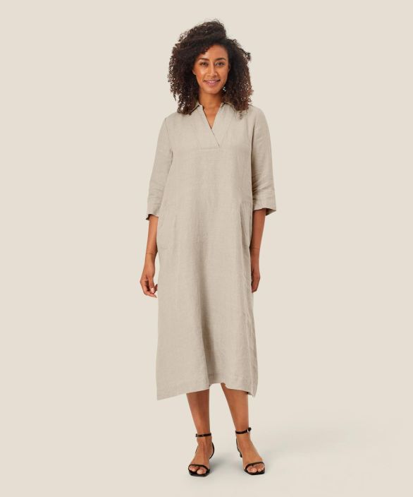 MASAI pellavamekko Nikeeta Natural luonnollinen pellavan vari Tulet rakastamaan taman yksivarisen pellavamekon kayttamista
