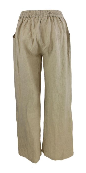 Boheme pellavahousut B13191 Luonnon beige tyylikkäät housut kesä asuihin tuotekuva 2