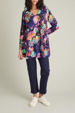 Sahara paita JFT5512 Midnight Floral Jersey värikäs kuosi pehmeä viskoositrikoo