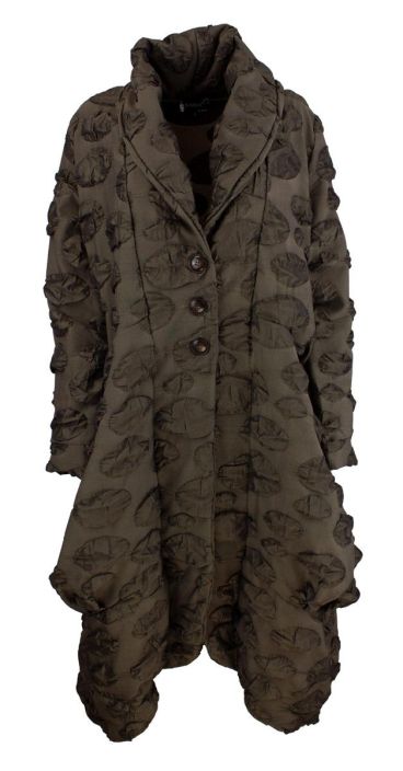 Boheme jakku / takki B12583 ruskea/oliivi Upea Boheme takki tyylikkailla kangaasta kohoavilla palloilla! Sivuissa on