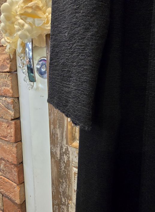 Blusbar merinovilla jakku 8010 Musta ihanasti aaltoileva pitkä klassikko tuotekuva 2