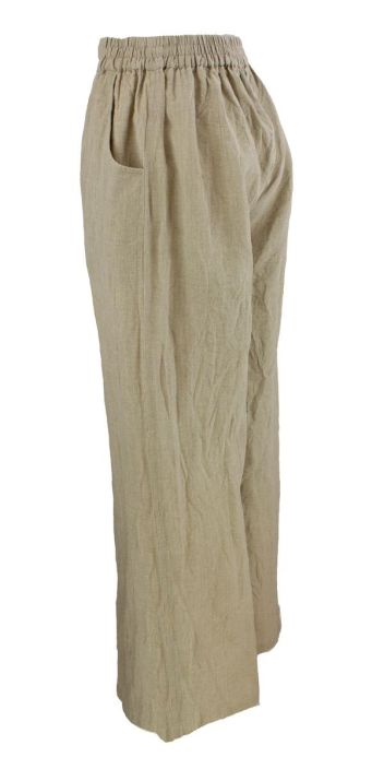 Boheme pellavahousut B13191 Luonnon beige tyylikkäät housut kesä asuihin tuotekuva 3