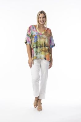 ORIENTIQUE Orientique Boxy paita 72567 Scenic Digital Japani maisema kuosi