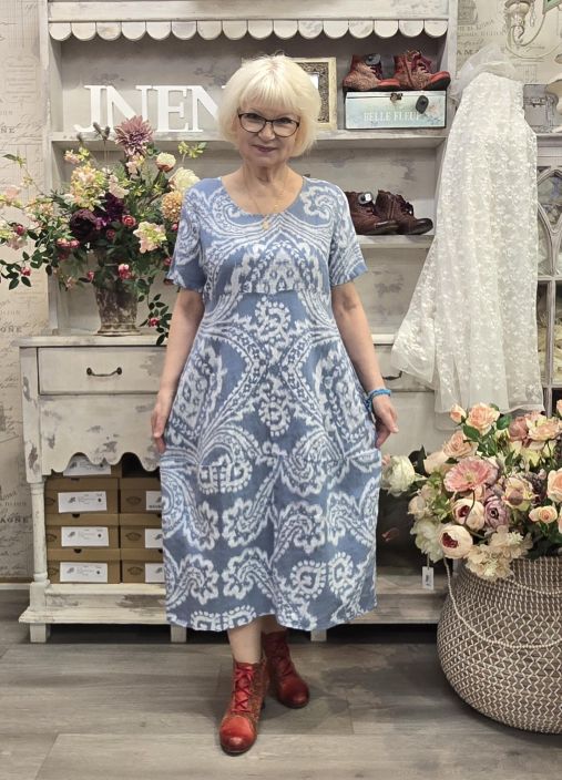 Blueberry mekko 9771 Sky sininen pehmeä pellava tulppaanihelma tuotekuva 1