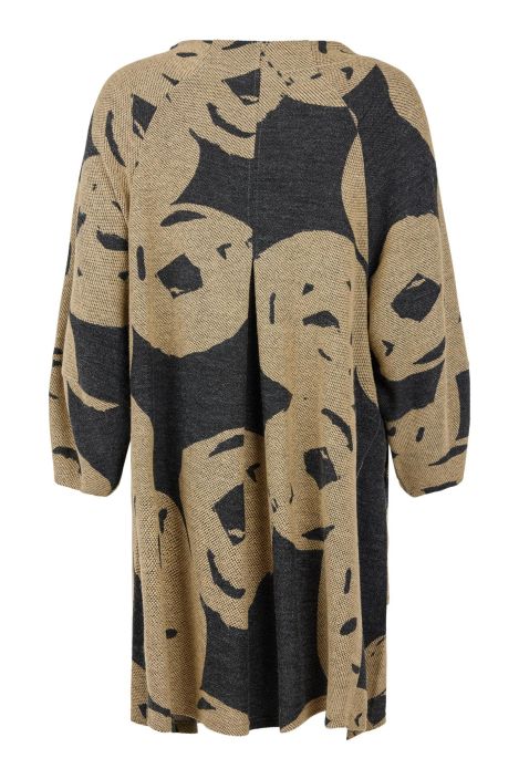 NOEN ylisuuri neule/tunika 83660 todella mukava malli beige/harmaalla kuosilla tuotekuva 1