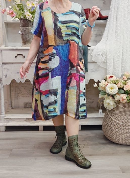 Grizas mekko 52302 Värikäs pellava, hyvin hengittävä tuotekuva 1 Grizas mekko 52302 Värikäs pellava, hyvin hengittävä tuotekuva 1