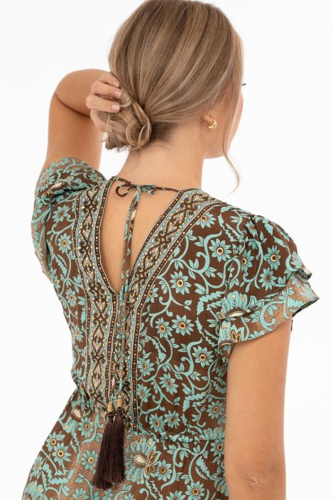 Capri Collection mekko Hollis turkoosi/ kahvin ruskea yhdistelmä tuotekuva 6 Capri Collection mekko Hollis turkoosi/ kahvin ruskea yhdistelmä tuotekuva 6