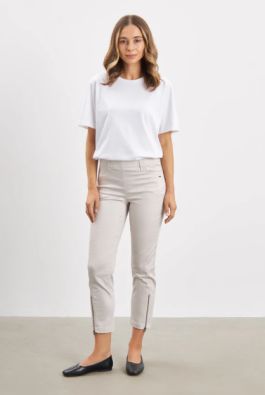 LAURIE Laurie housut 100769 Regular mitoitus Cropped/lyhennetty pituus Grey Sand vaalea hiekan harmaa