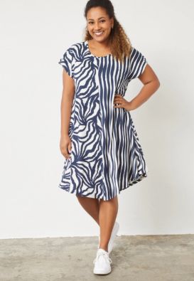 PONT NEUF Pont Neuf tunika Thelma V2394 Navy tummansininen joustava trikoo ihana yhdistelmä kuoseja