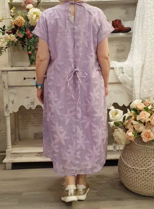 NOEN mekko 88636 vaalea laventeli Kaunis taftipintainen malli puuvilla alusmekolla tuotekuva 3