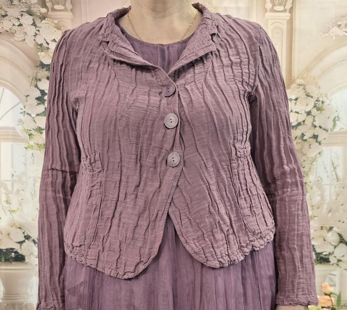 Grizas jakku 7844 puna-purppura (602)  ihana pellava/silkki klassikko laatu tuotekuva 4