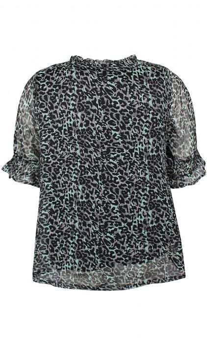 Zhenzi paita 200215 Ryann 60140 Tassa tyylikkaassa mallissa on koristeina frillaa hihojensuissa, kauluksessa seka