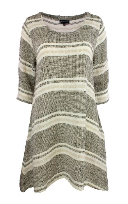 Boheme mekko B13187 Kauniit raidat pehmeässä pellavassa tuotekuva 3