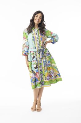 ORIENTIQUE Orientique mekko 40165 Sante Fe ihana kuosi napituksella, mukana vyö