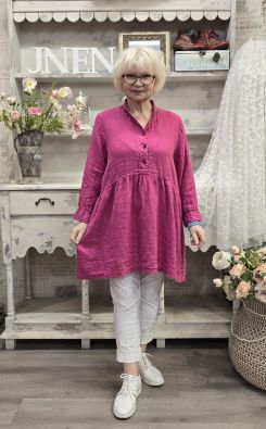 Grizas pellavatunika 52762 Pinkki tyylikäs ja romanttinen malli