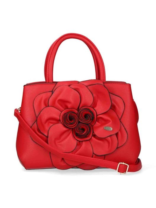 Laura Vita laukku Chrysalde punainen Ihanat Laura Vita uutuudet ovat taalla! Tama tyylikas malli kauniilla koristekukalla on